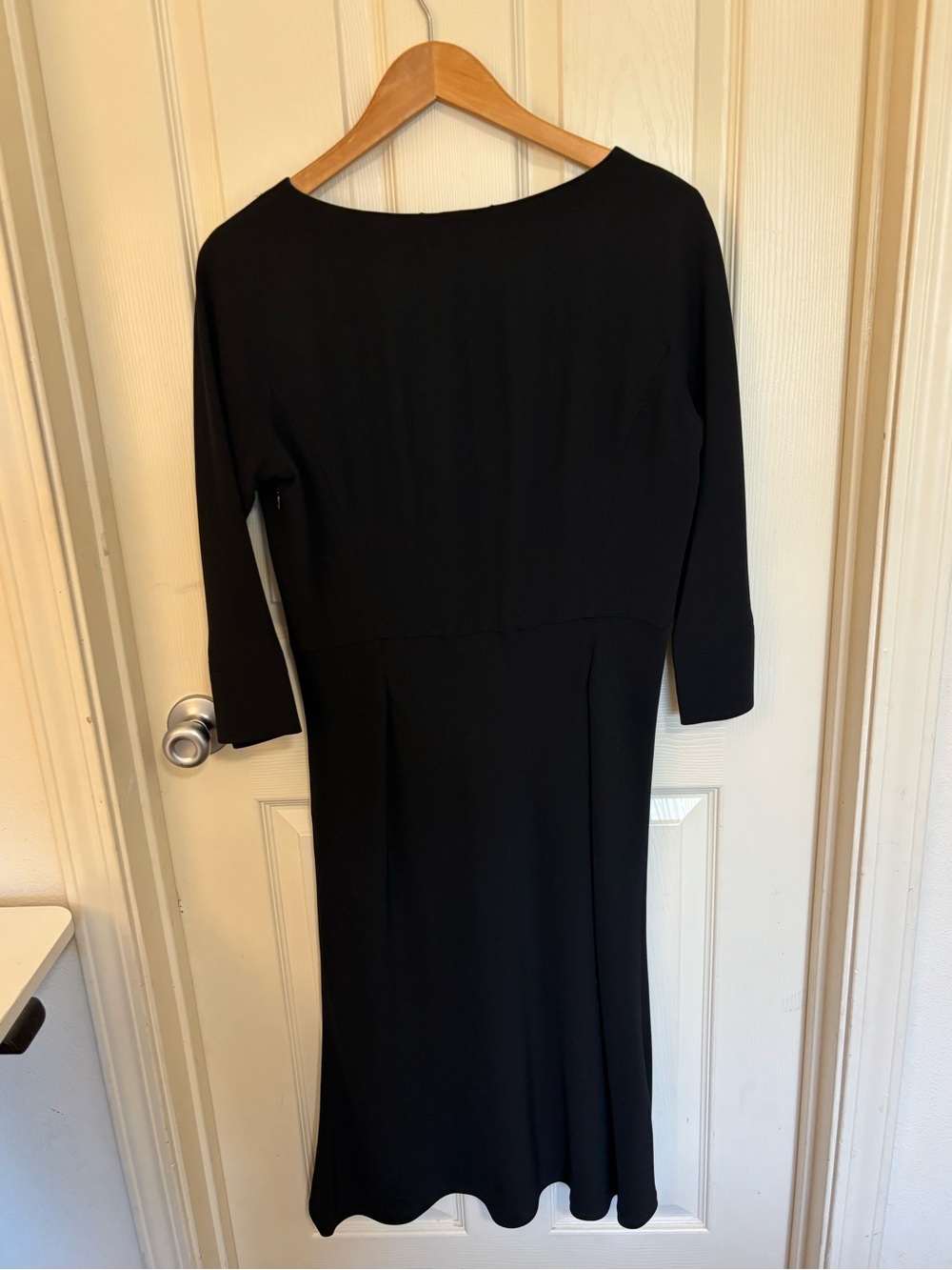 Lafayette 148 New York Black Three Quarter Sleeve Dress Size 8 - Picture 9 of 10